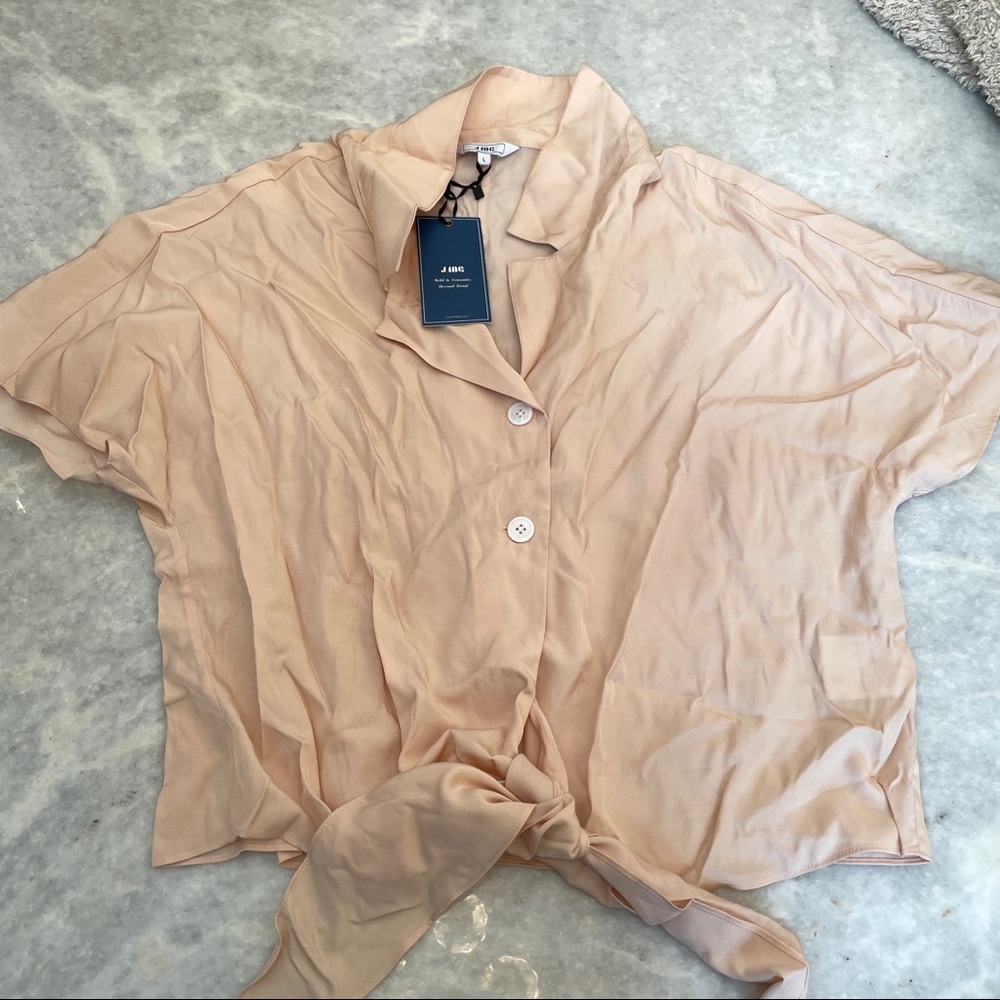 J. ING blush tie blouse NWT